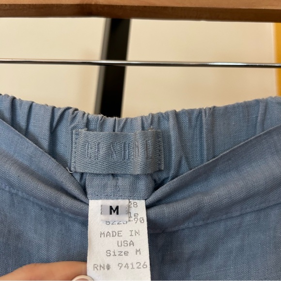 CP Shades Wendy Linen Wide Leg Pants Lagenlook Boho Palazzo Pull On Blue Size M - Picture 3 of 7